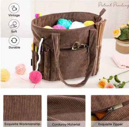 Corduroy Crochet Tote