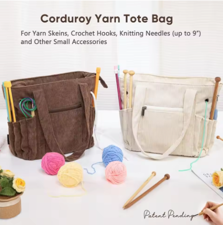Corduroy Crochet Tote